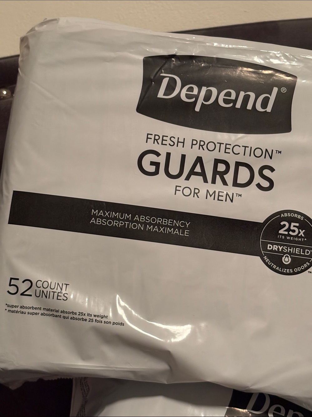 Depend Incontinence Guards/Bladder Pads Max Absorbency 52 count x 104 total pad